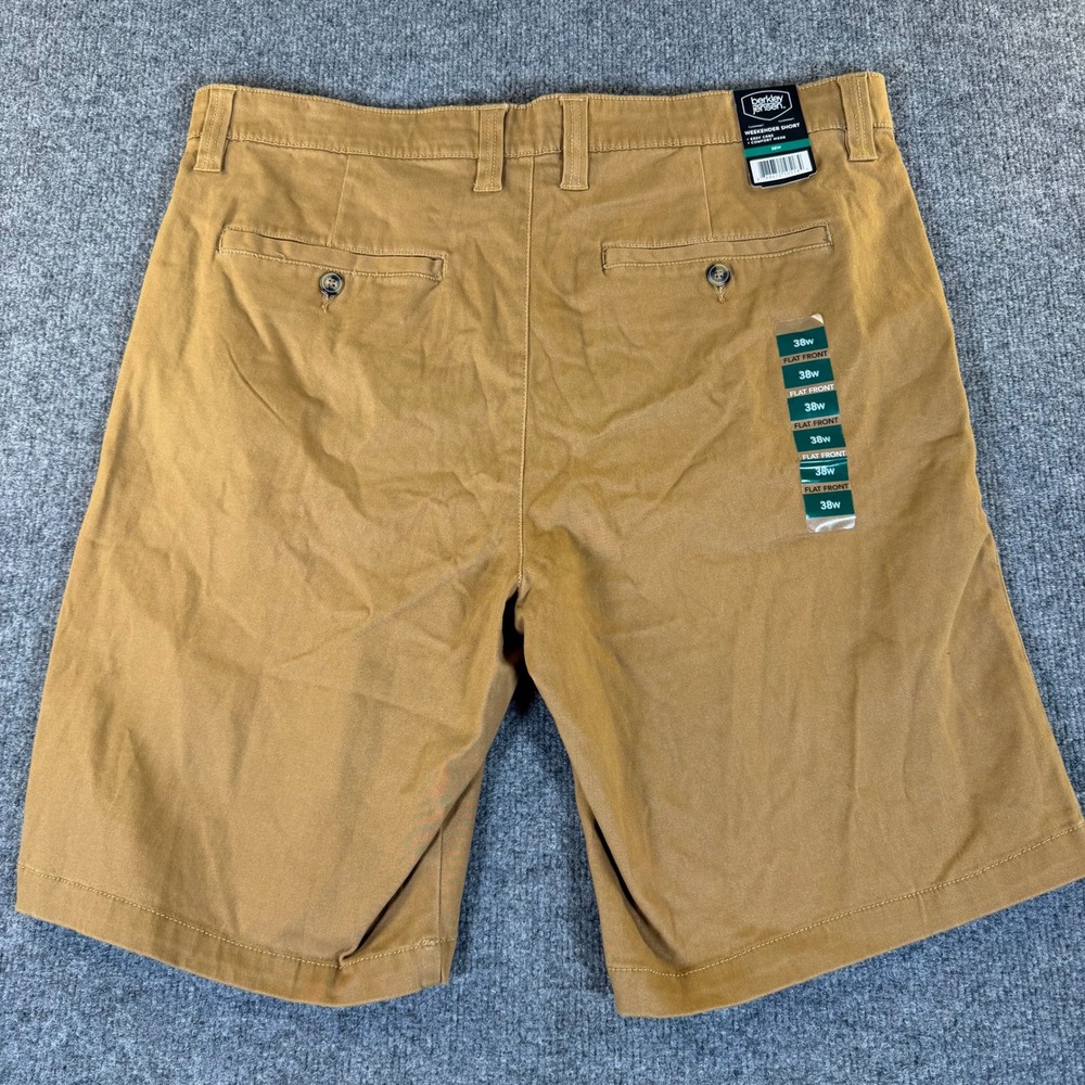 Berkley Jensen Men Weekender Short British Khaki Flat Front 38W 258782 NWT #3903